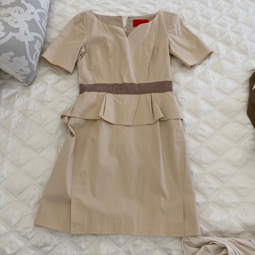 ZSpoke by Zach Posen darling khaki peplum dress